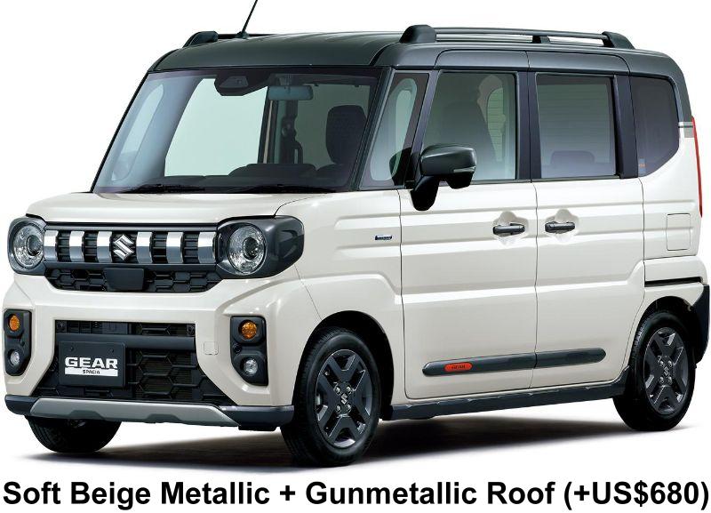 New Suzuki Spacia Gear body color: Soft Beige Metallic + Gunmetallic Roof (option color +US$680)